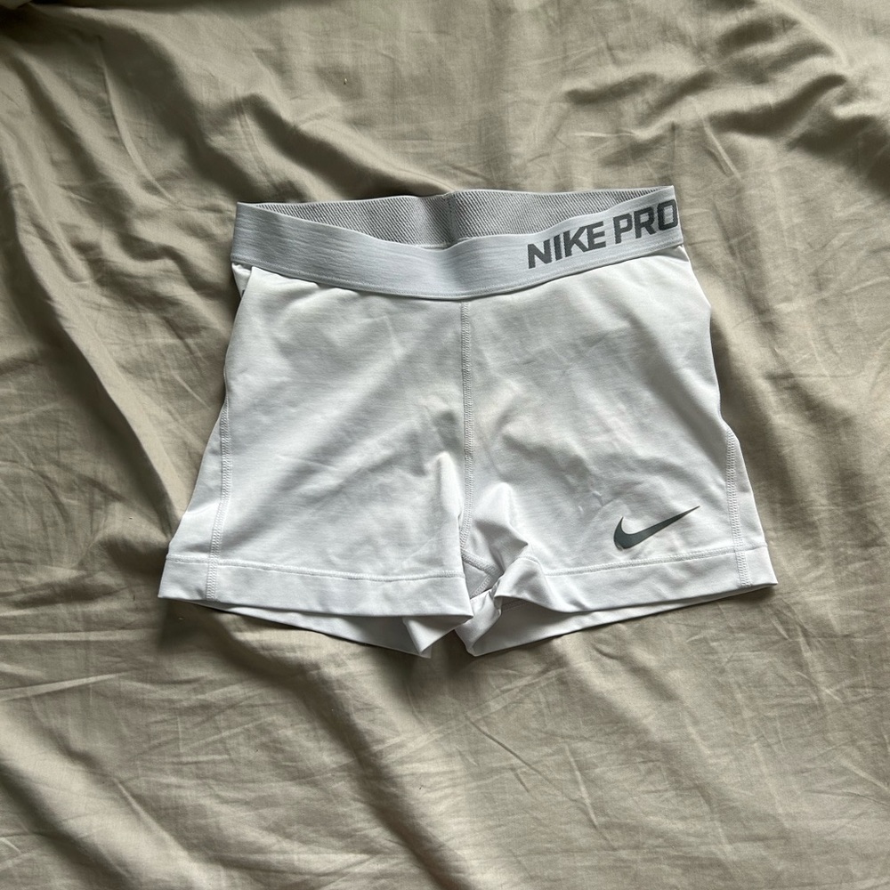 White nike pros